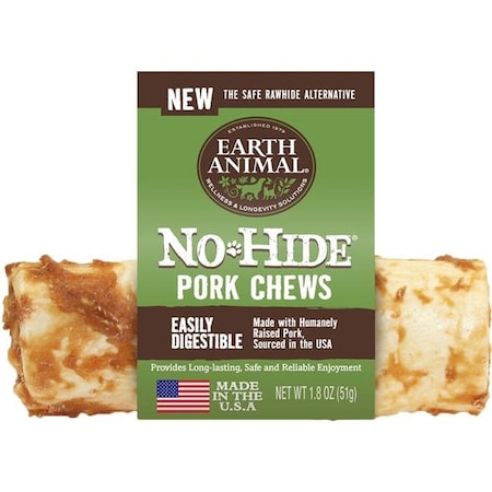 Earth Animal Earth Animal 853965006620 4 in. Earth Animal No Hide Pork Chews Dog Treats Counter Refill - 24 Count 853965006620